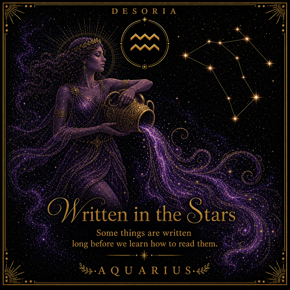 Written in the Stars ✦ Aquarius Zodiac Necklace