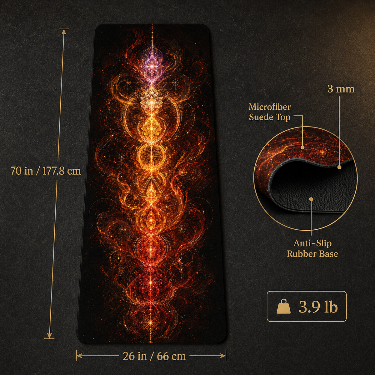 The Living Flame ✦ Fire Element Flow Yoga Mat