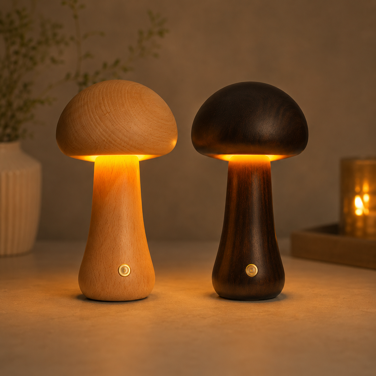 The Mushroom Glow Lamp ✦ Rechargeable Bedside Light