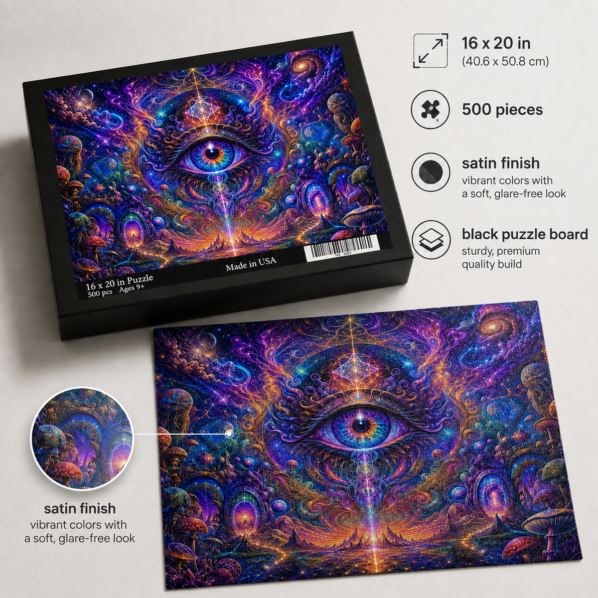 The Watcher Between Worlds ✦ 16 x 20 in ✦ Visionary Art Puzzle ⌾ 500 Pieces