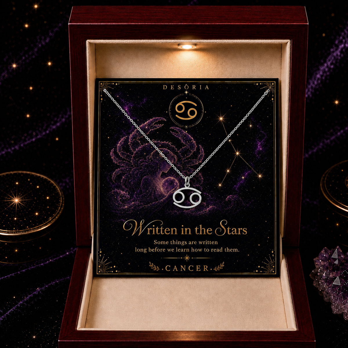 Written in the Stars ✦ Cancer Zodiac Necklace