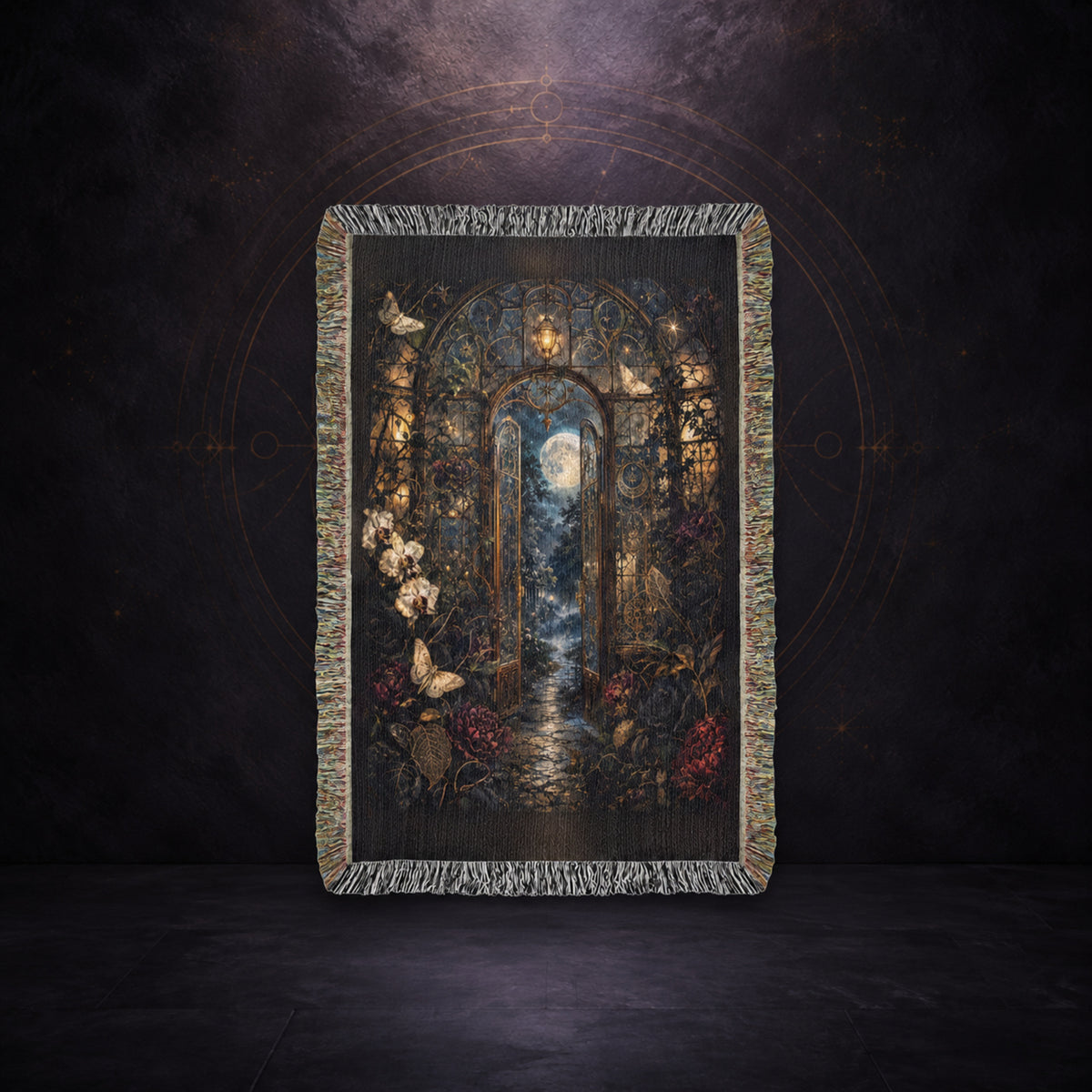 The Midnight Conservatory ✦ 100% Cotton Heirloom Woven Blanket