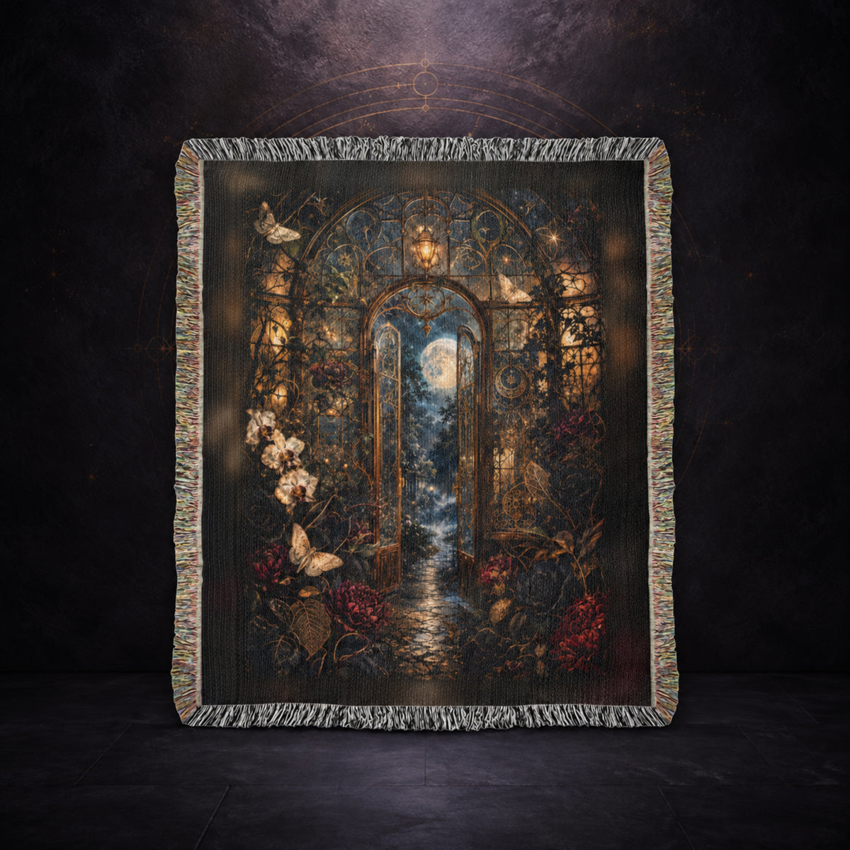 The Midnight Conservatory ✦ 100% Cotton Heirloom Woven Blanket
