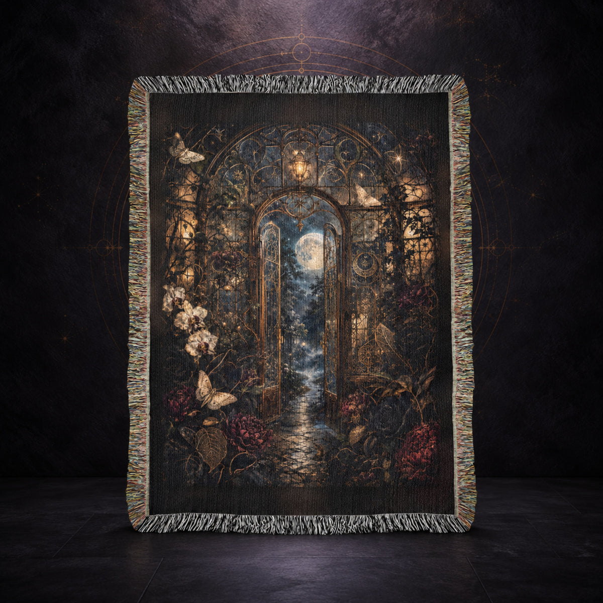 The Midnight Conservatory ✦ 100% Cotton Heirloom Woven Blanket