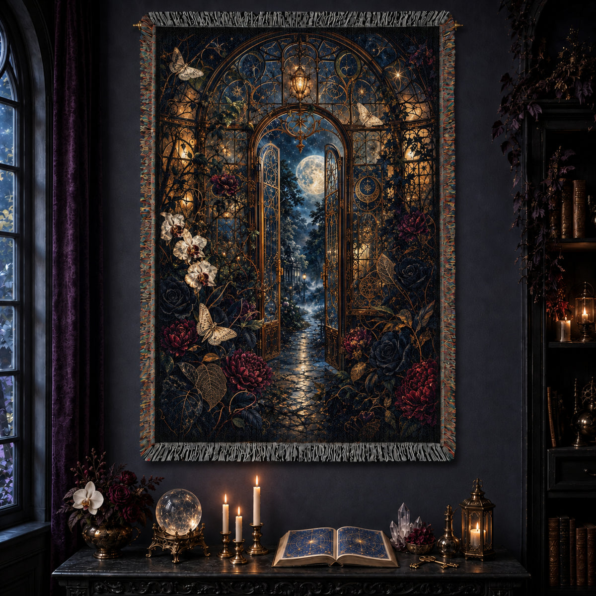 The Midnight Conservatory ✦ 100% Cotton Heirloom Woven Blanket