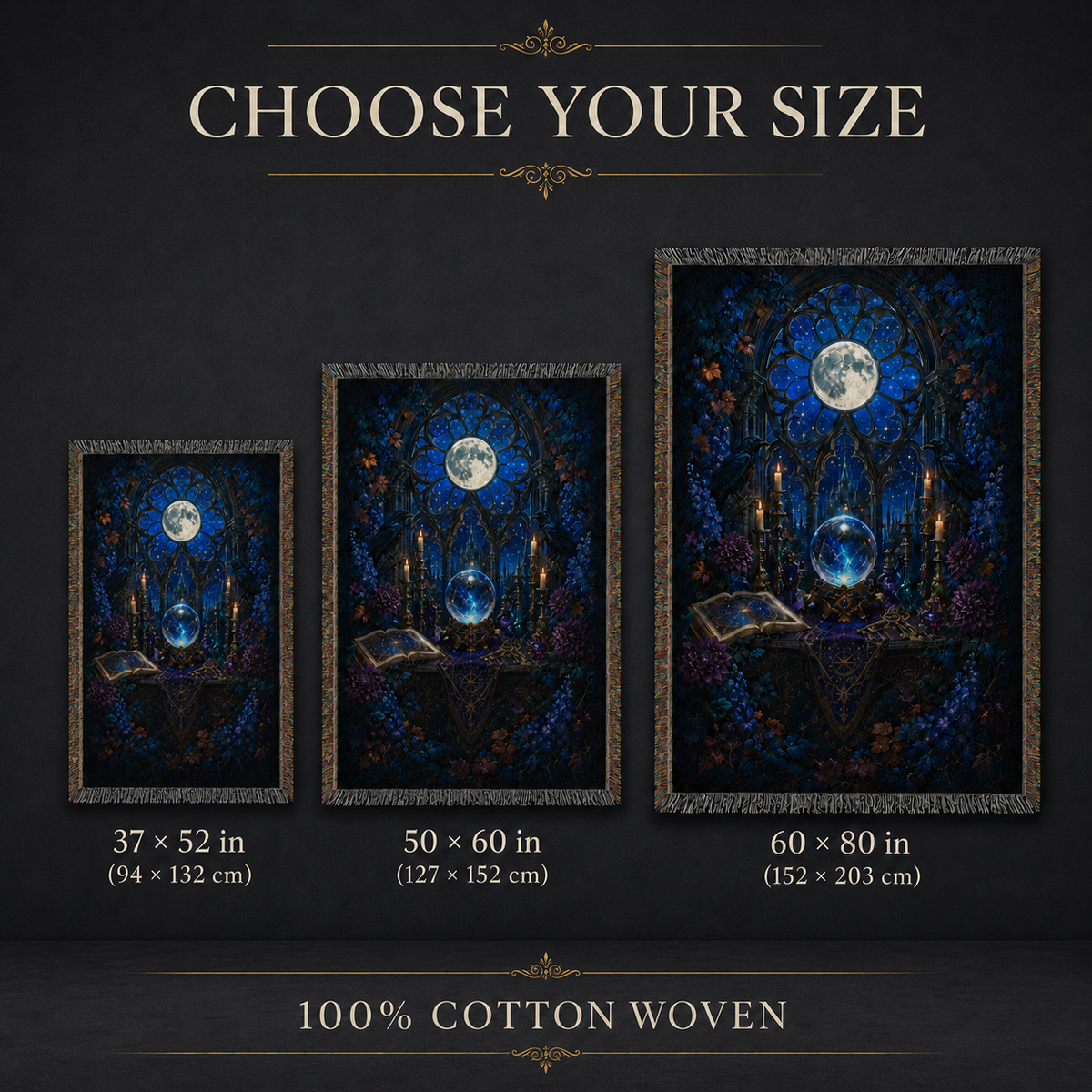 The Moonlit Oracle ✦ 100% Cotton Heirloom Woven Blanket