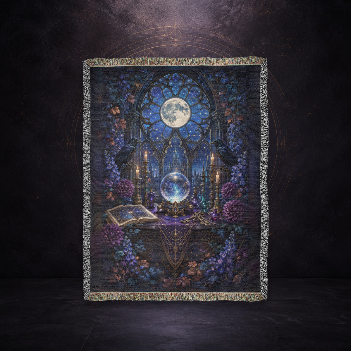 The Moonlit Oracle ✦ 100% Cotton Heirloom Woven Blanket