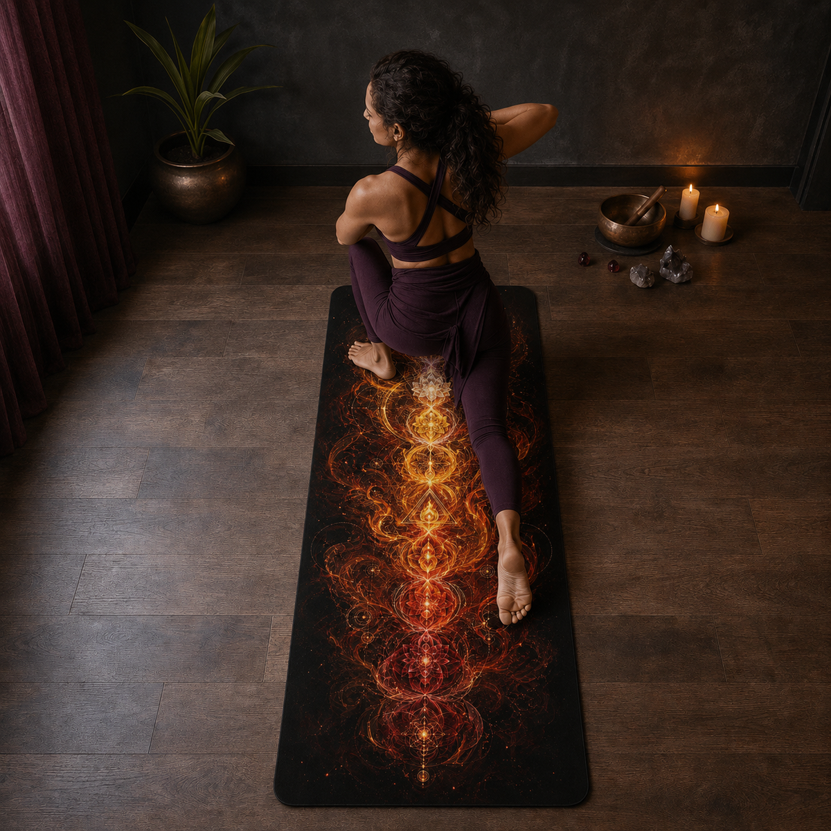 The Living Flame ✦ Fire Element Flow Yoga Mat