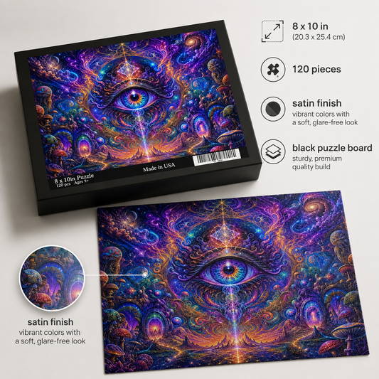 The Watcher Between Worlds ✦ 8 x 10 in ✦ Visionary Art Puzzle ⌾ 120 Pieces