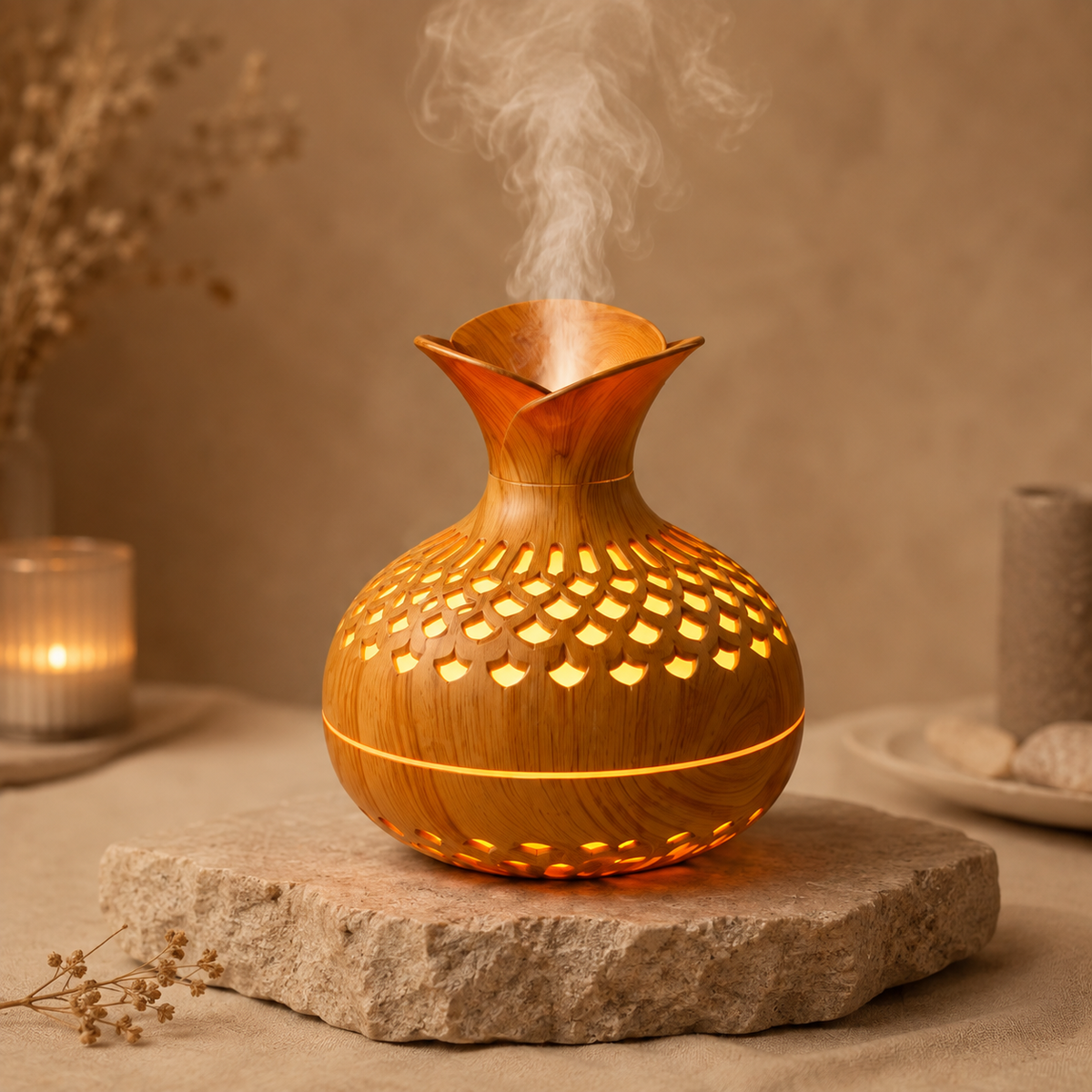 Wood Grain Aroma Diffuser & Ambient Light