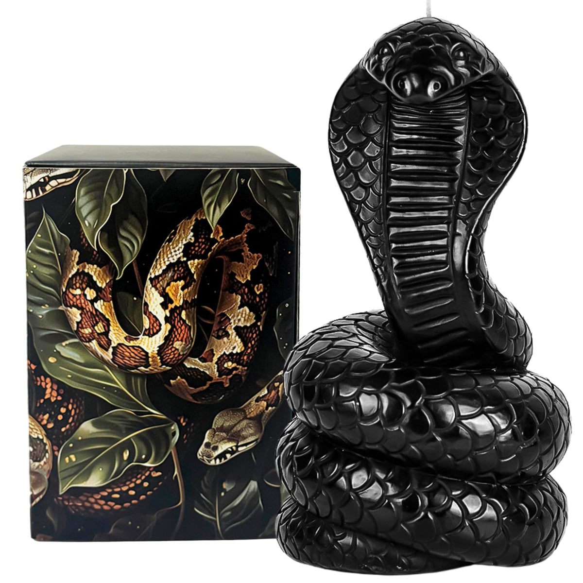 Black Cobra Statement Candle ⌾ 7" Gothic Decor Candle