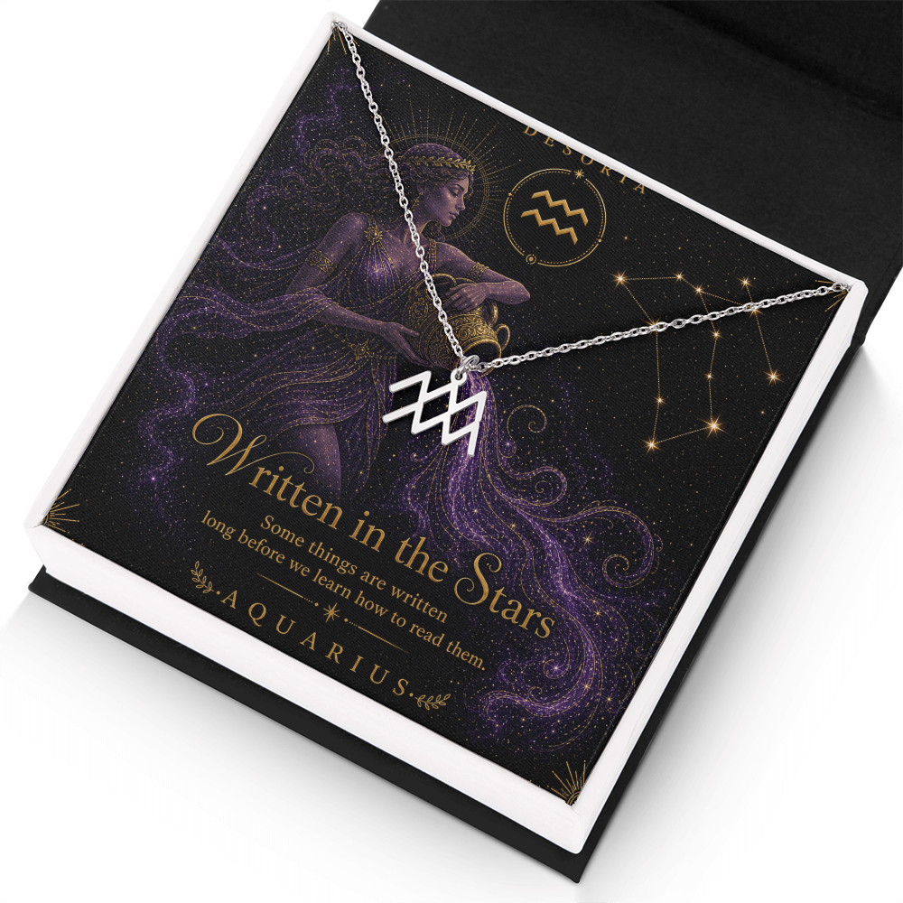Written in the Stars ✦ Aquarius Zodiac Necklace